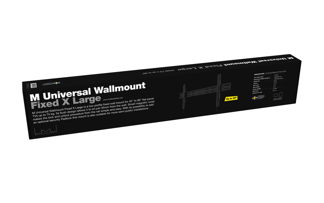 Multibrackets 800x600 VESA Universal Wallmount Fixed X Large - Up to 42-90" Display - 75KG Max