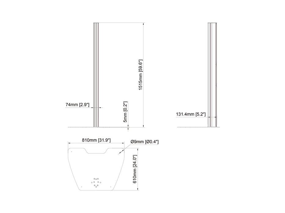 Multibrackets Pro Series Large Floorplate Column -  150cm