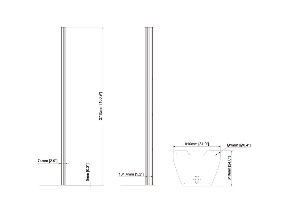 Multibrackets Pro Series Large Floorplate Column - 270cm