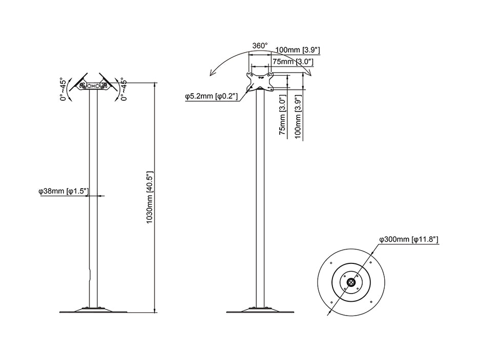Multibrackets B2B M Pro Series Single Pole Floorstands