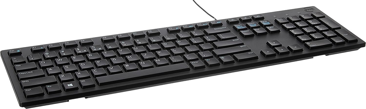 Dell KB216 Keyboard -580-ADGV- Cable Connectivity - USB Interface - English (UK) - QWERTY Layout - Black