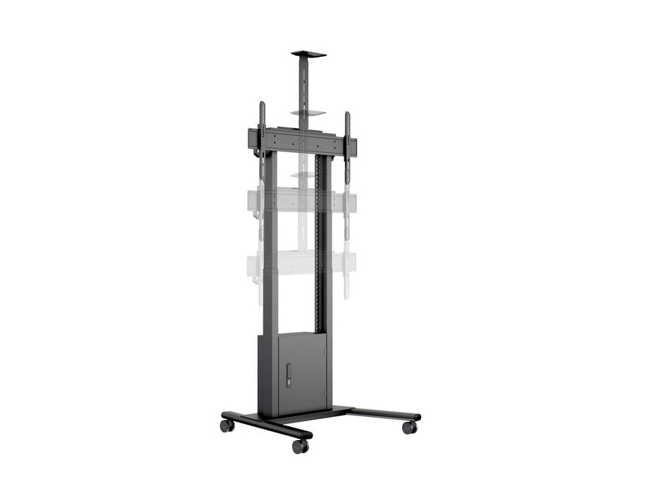 Multibrackets MB6775 Electric Height-Adjustable Display Trolley with Cam Shelf and Cabinet - Up to 42"-100" Screen