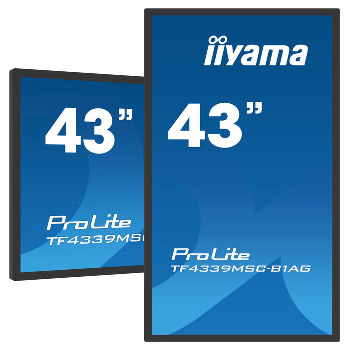 iiyama ProLite TF4339MSC-B1AG - 12pt PCAP 43" Open Frame Touchscreen Display