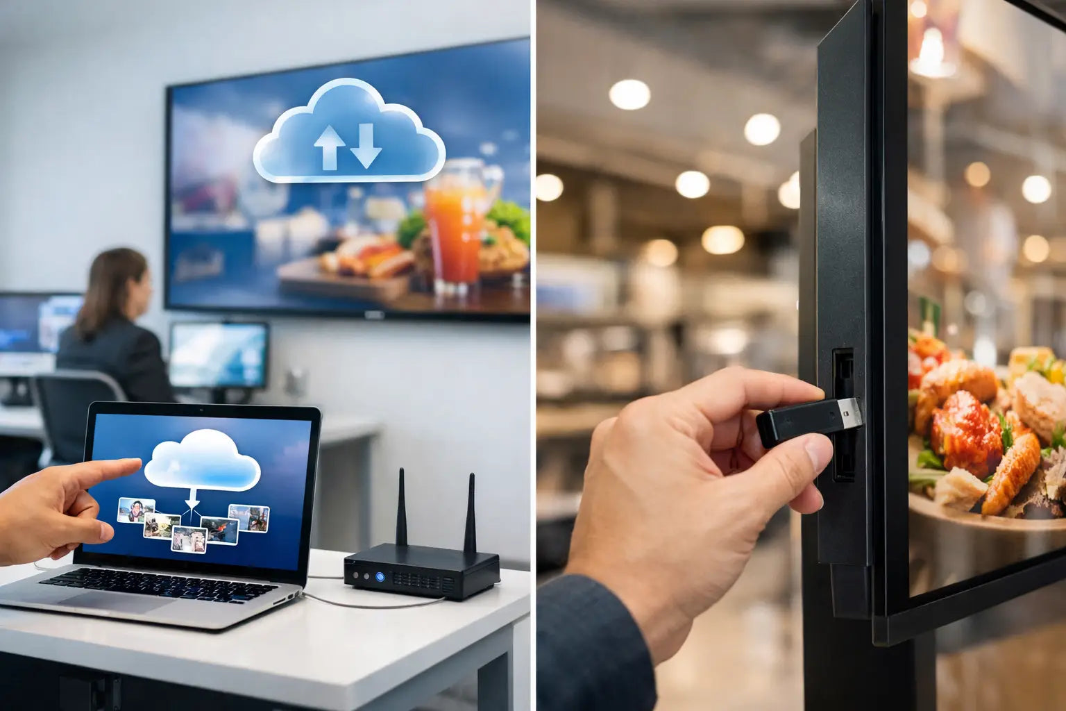 Cloud Signage Software vs USB Playback