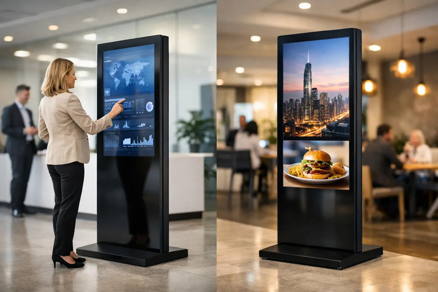 Freestanding Digital Totem Displays for Business