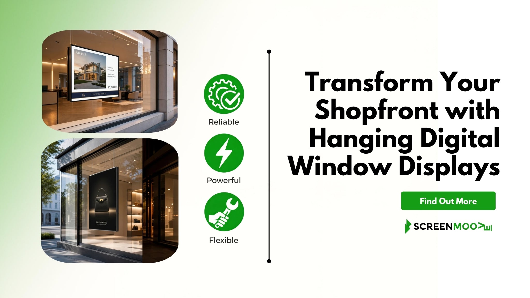 Hanging Digital Window Displays: The Complete Guide to Double-Sided Shop Window Signage
