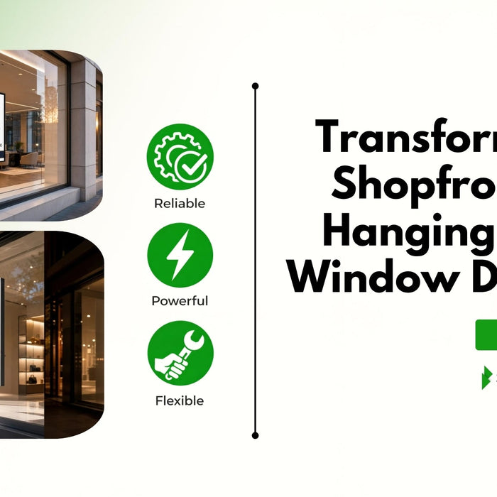 Hanging Digital Window Displays: The Complete Guide to Double-Sided Shop Window Signage