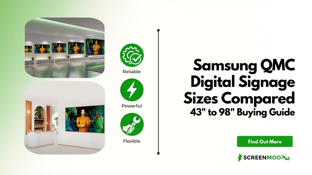 Samsung QMC Digital Signage Sizes Compared: 43" to 98" Buying Guide