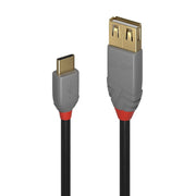 Lindy 0.15m USB 2.0 Type C to A Adapter Cable, Anthra Line | 36897 USB Cable Lindy