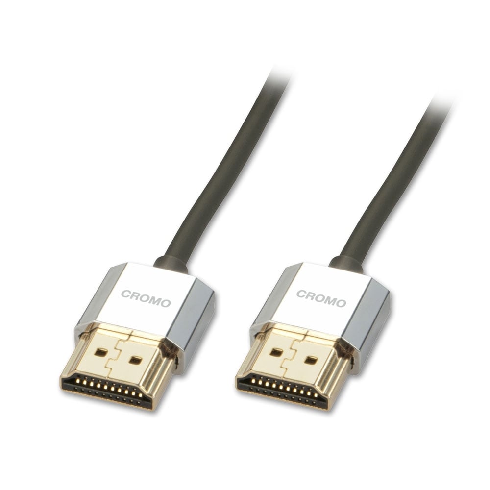 Lindy 0.3m CROMO Slim High Speed HDMI Cable with Ethernet | 41669 HDMI Cable Lindy