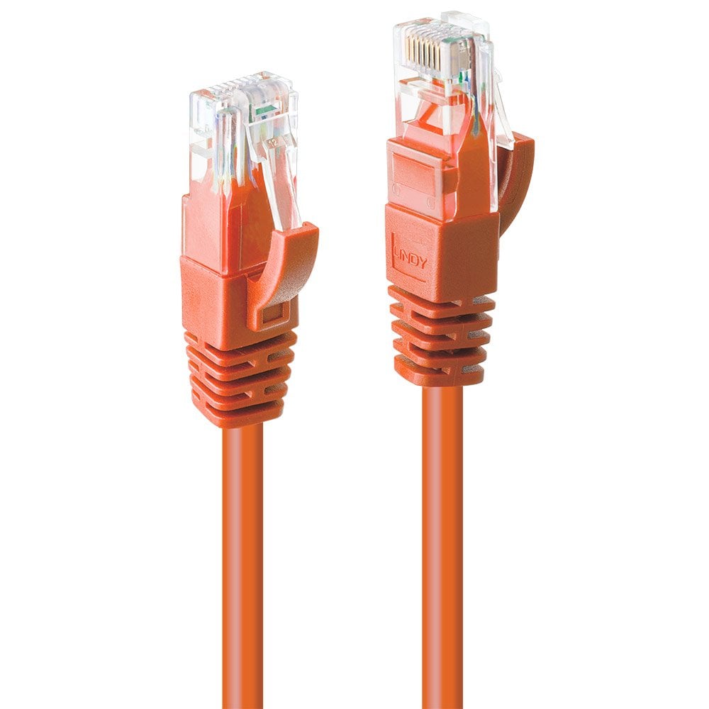 Lindy 0.5m Cat.6 U/UTP Network Cable, Orange | 48106 LAN / Ethernet Cable Lindy