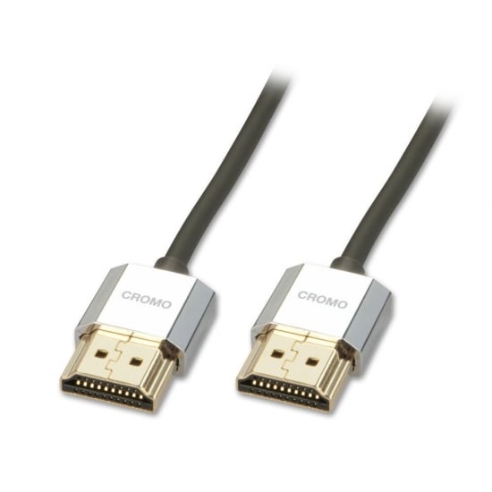 Lindy 0.5m CROMO Slim High Speed HDMI Cable with Ethernet | 41670 Lindy HDMI Cable Lindy