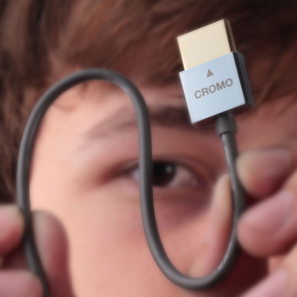 Lindy 0.5m CROMO Slim High Speed HDMI Cable with Ethernet | 41670 HDMI Cable Lindy