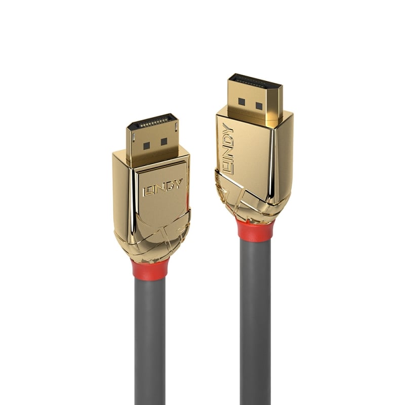 Lindy 0.5m DisplayPort 1.4 Cable, Gold Line | 36290 Audio / Video Cable Lindy