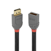 Lindy 0.5m DisplayPort 1.4 Extension Cable, Anthra Line | 36495 DisplayPort Cable Lindy