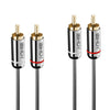 Lindy 0.5m Dual Phono Audio Cable, Cromo Line | 35344