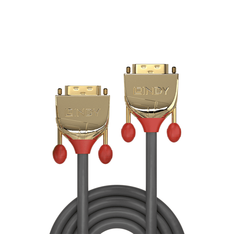 Lindy 0.5m DVI-D Dual Link Cable, Gold Line | 36200 Audio / Video Cable Lindy