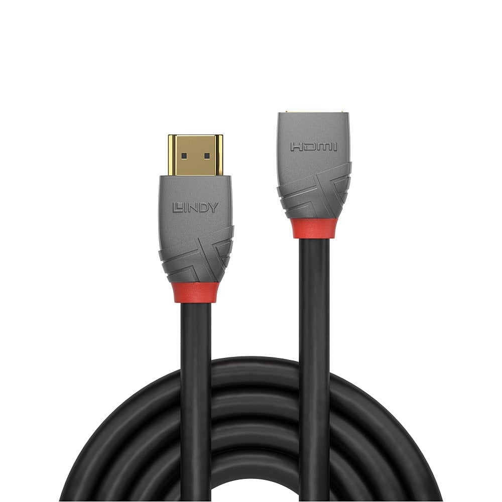 Lindy 0.5m High Speed HDMI Extension Cable, Anthra Line | 36475 HDMI Cable Lindy