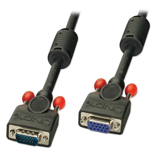 Lindy 0.5m Premium SVGA Monitor Extension Cable, Black | 36391 Audio / Video Cable Lindy