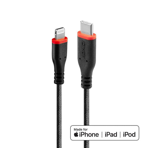 Lindy 0.5m Reinforced USB Type C to Lightning Charge & Sync Cable | 31285 USB Cable Lindy