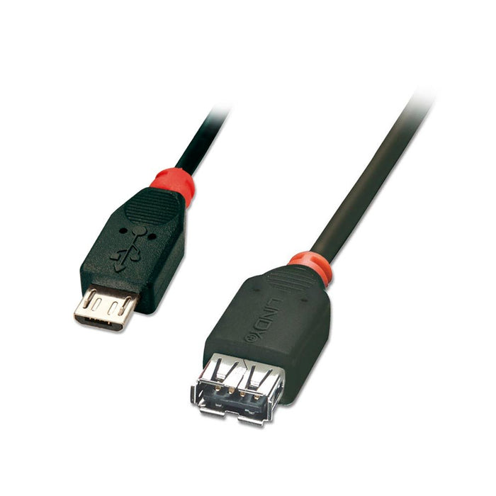 Lindy 0.5m USB 2.0 Type Micro-B to A OTG Cable | 31935 USB Cable Lindy