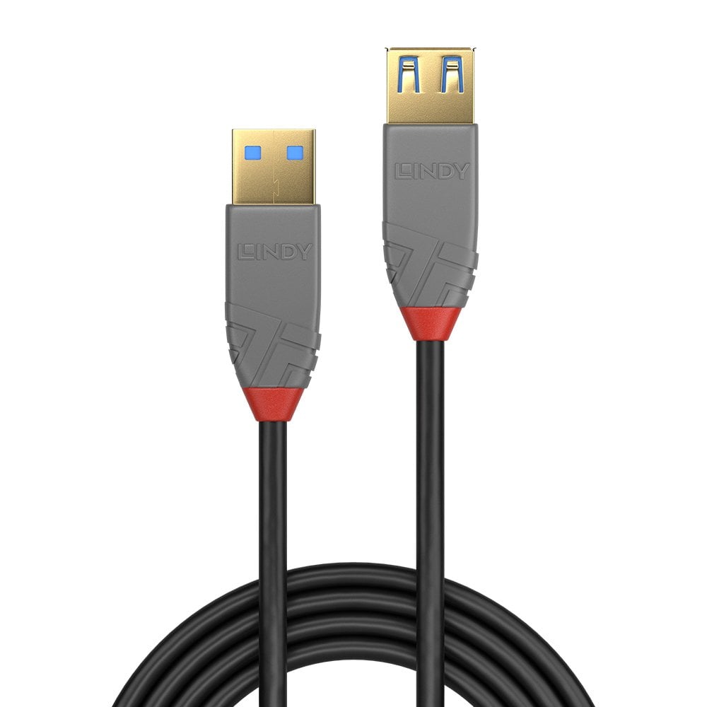 Lindy 0.5m USB 3.2 Type A Extension Cable, 5Gbps, Anthra Line | 36760 USB Cable Lindy