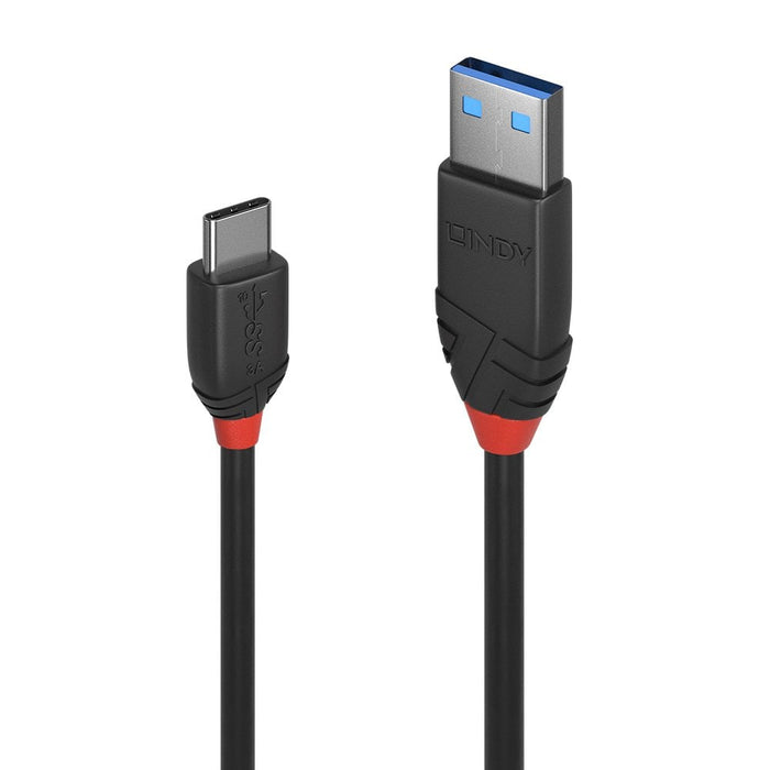 Lindy 0.5m USB 3.2 Type A to C Cable, 10Gbps, Black Line | 36915 USB Cable Lindy