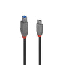 Lindy 0.5m USB 3.2 Type C to B Cable, 5Gbps, Anthra Line | 36665