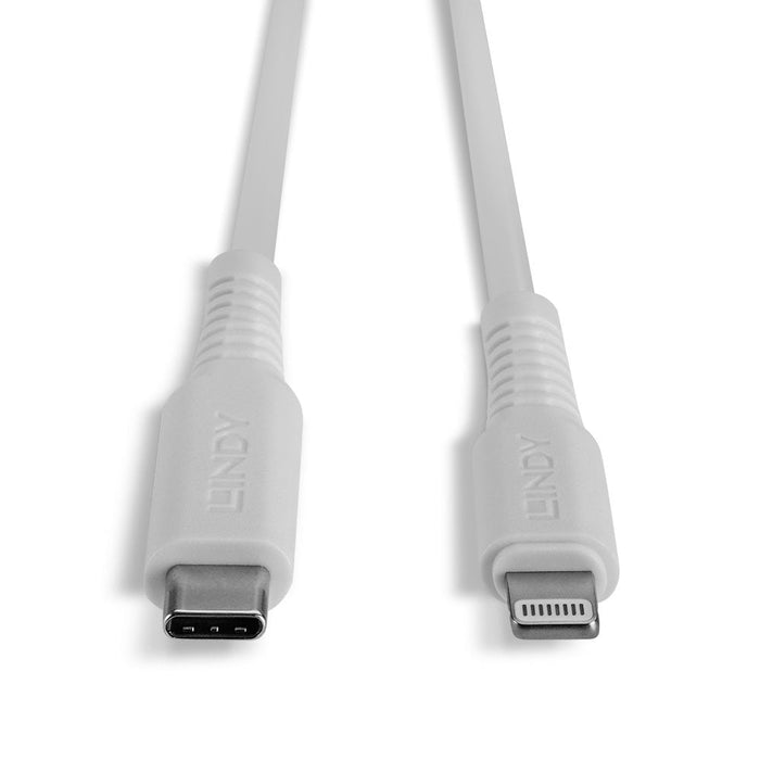 Lindy 0.5m USB Type C to Lightning Cable, White | 31315 USB Cable Lindy