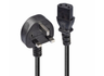 Lindy 0.2m UK 3 Pin Plug To IEC C13 Mains Power Cable, Black | 30430
