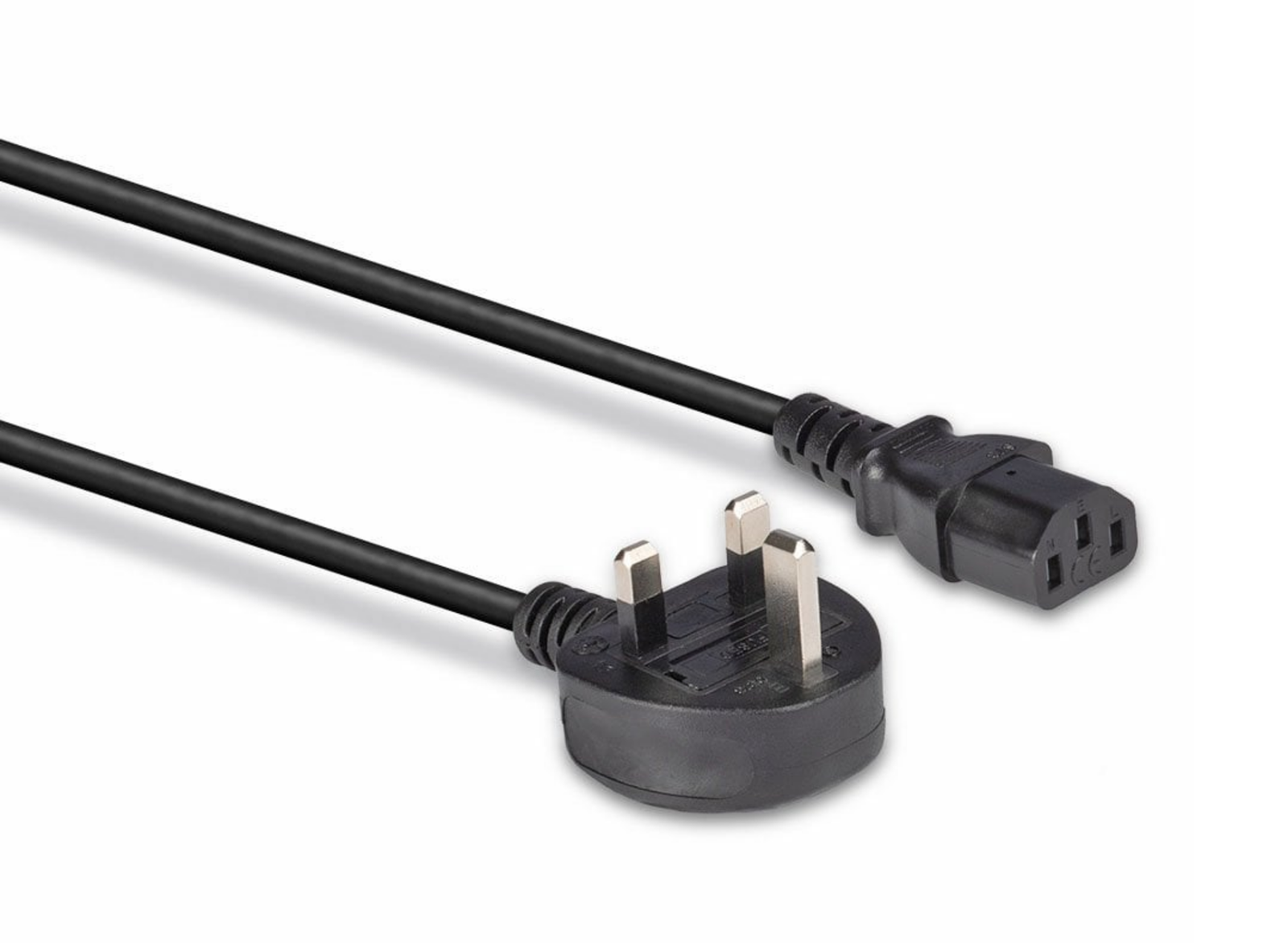 Lindy 0.2m UK 3 Pin Plug To IEC C13 Mains Power Cable, Black | 30430 Power Cable Lindy