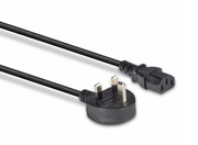 Lindy 0.2m UK 3 Pin Plug To IEC C13 Mains Power Cable, Black | 30430 Power Cable Lindy