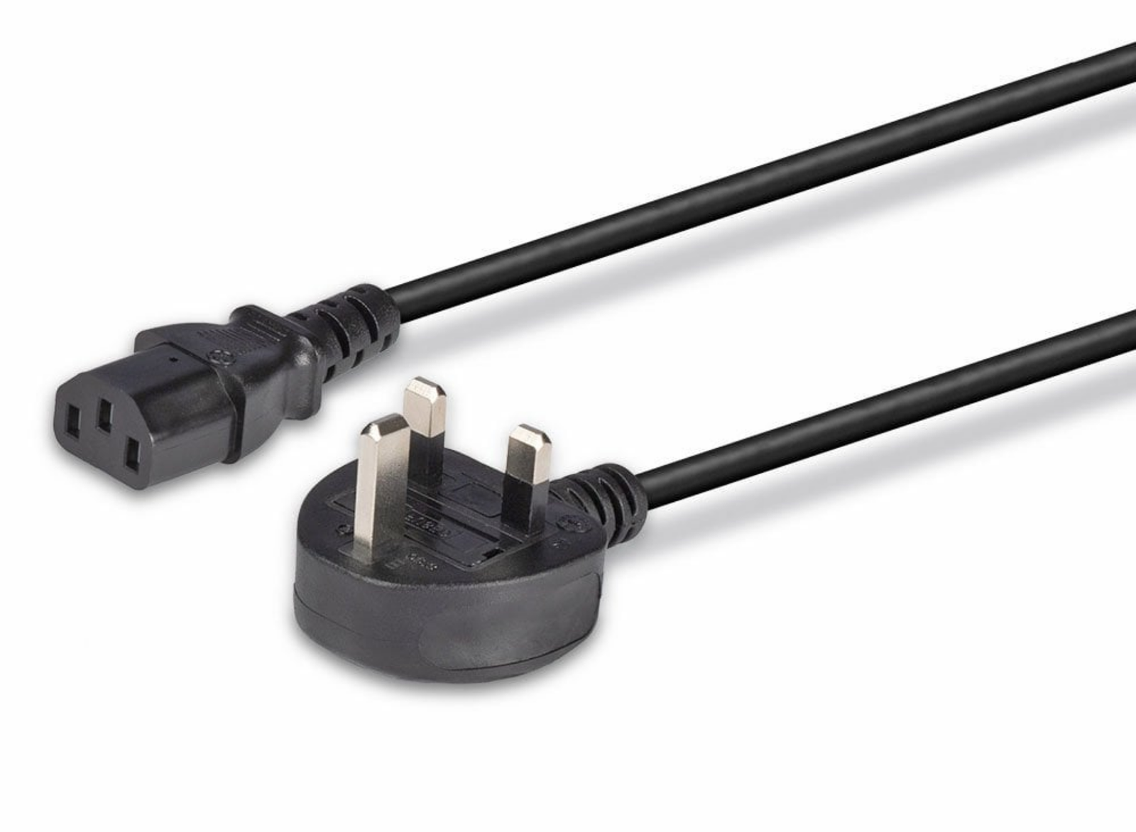 Lindy 0.2m UK 3 Pin Plug To IEC C13 Mains Power Cable, Black | 30430 Power Cable Lindy