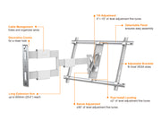 Multibrackets M VESA Flexarm Thin TV Wall Mount - 37" to 65" Screen Wall Mount Bracket Multibrackets