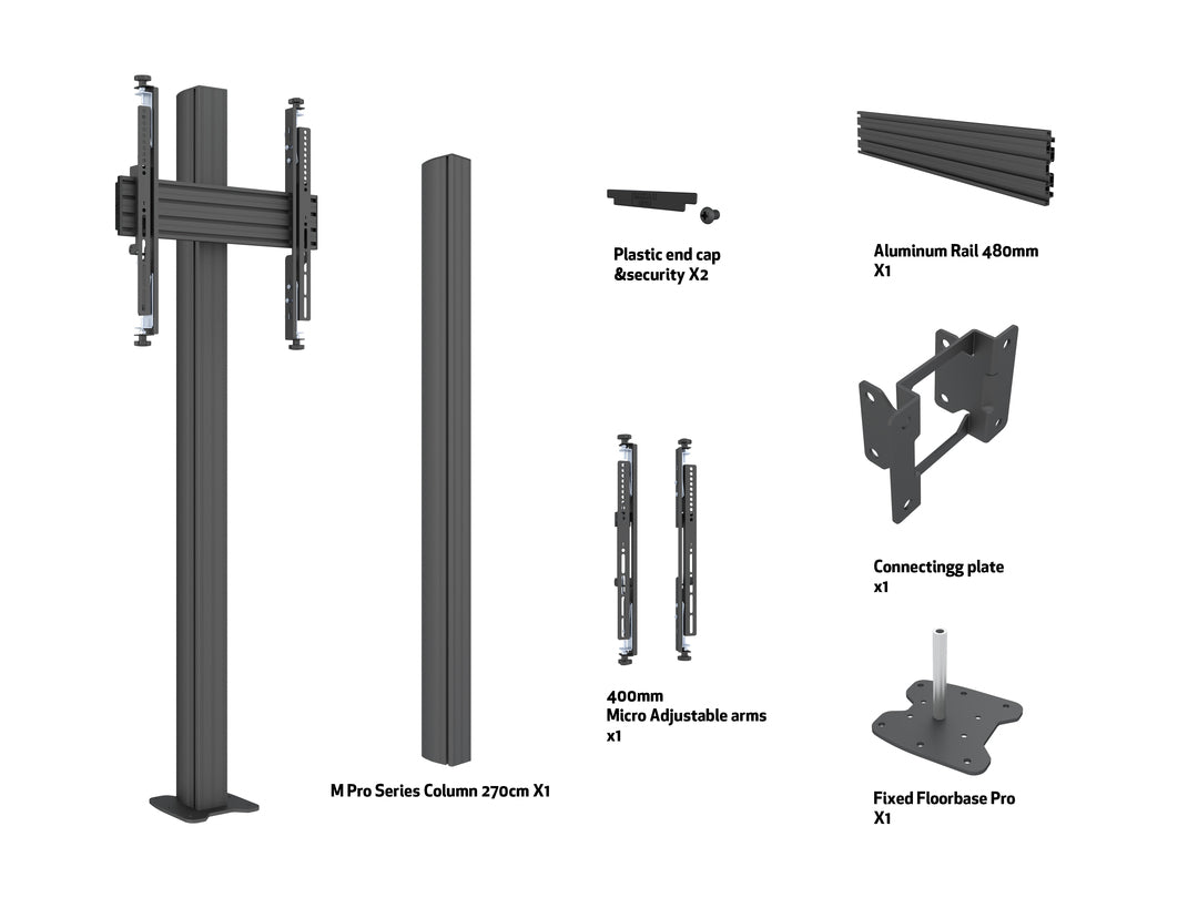 Multibrackets 32" - 65" MBFC1U M Floorstands Column Pro Floor Stand Multibrackets