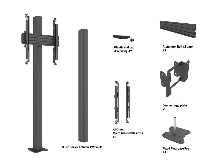 Multibrackets MBFC1U M Floorstands Column Pro - (32"-65")