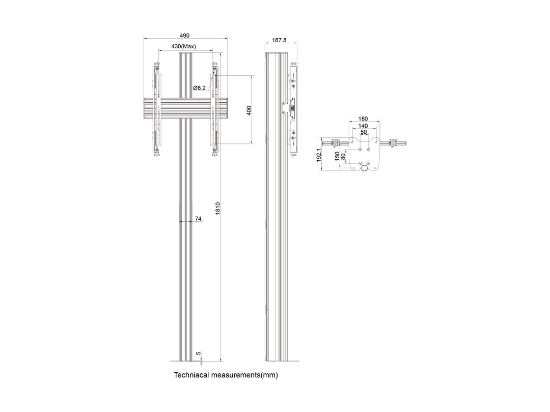 Multibrackets MBFC1U M Floorstands Column Pro - (32"-65") Floor Stand Multibrackets