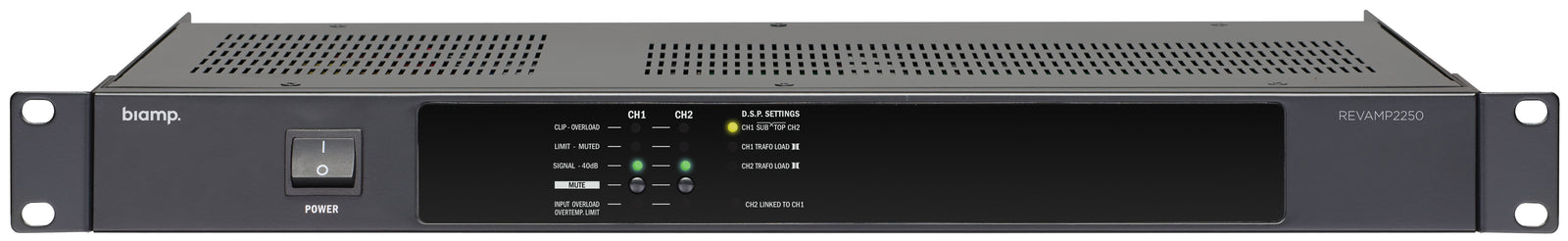 BIAMP REVAMP2250 2-Channel Bridgeable Digital Power Amplifier, 2 x 250W, 4ohm Audio Amplifier BIAMP