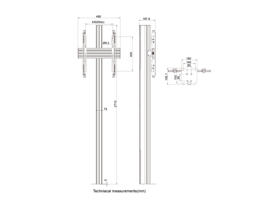 Multibrackets MBFC1U M Floorstands Column Pro - (32"-65") Floor Stand Multibrackets