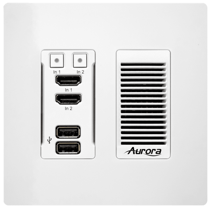 Aurora HT-TX1-WP2-W 2 Input 4K60 HDBaseT??2.0 Transmitter Wall Plate 330ft (White) (Copy) Wallplate Aurora