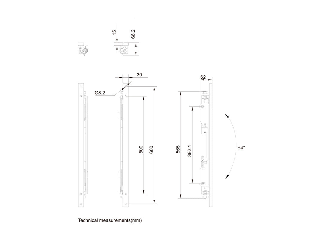 Multibrackets M Pro Series Micro Adjustable Arms - 600mm Mounting Accessory Multibrackets