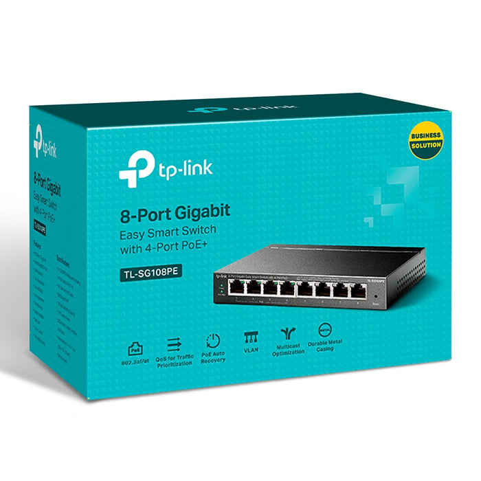 TP-Link TL-SG108PE 8-Port Gigabit Easy Smart Switch with 4-Port PoE+