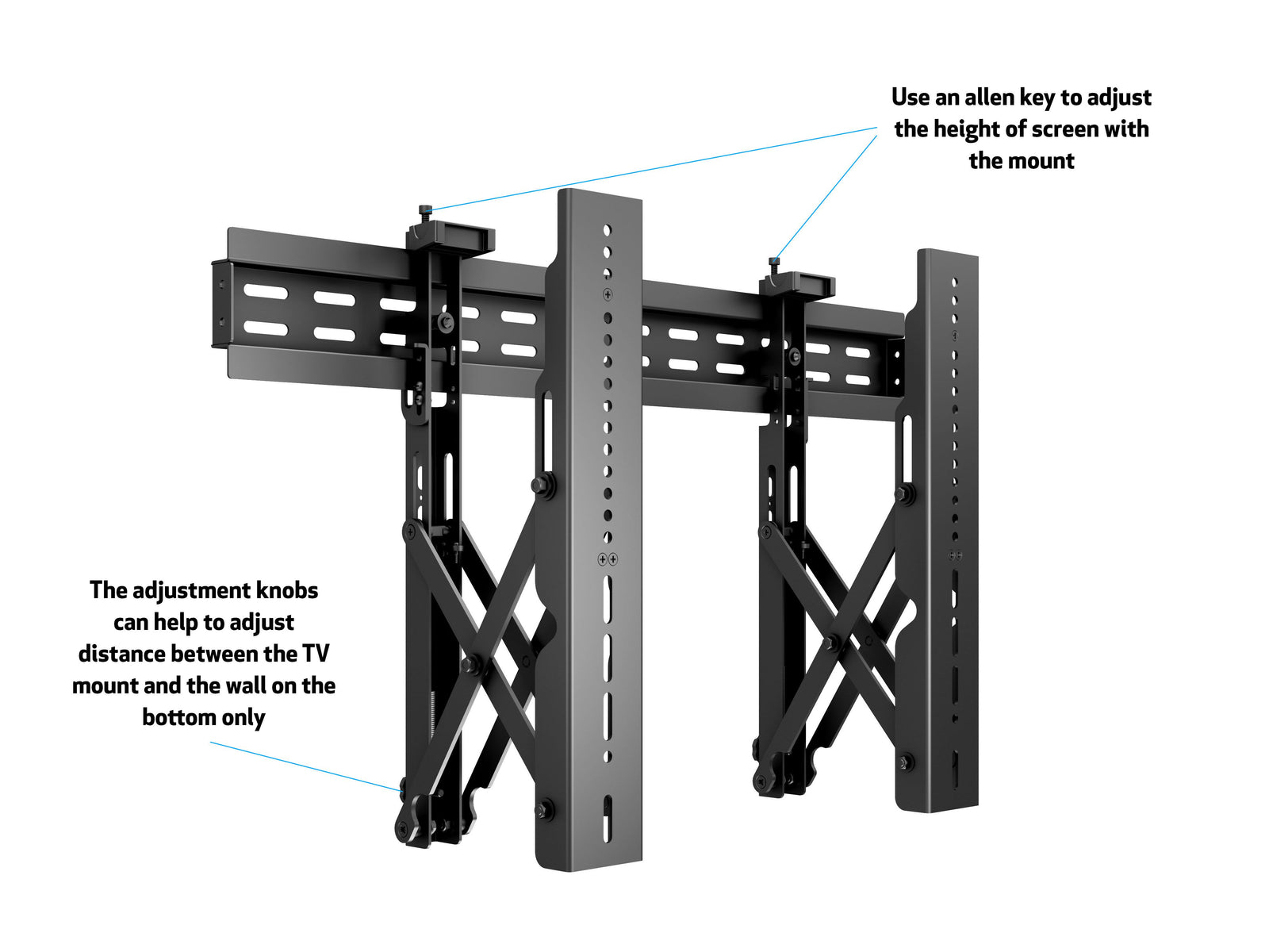Multibrackets M Public Video Push TV Wall Mount - 40" to 70" Screen Wall Mount Bracket Multibrackets