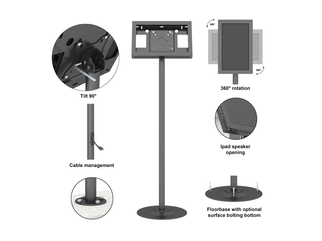 Multibrackets M Pro Series Single Pole Floorstands Floor Stand Multibrackets