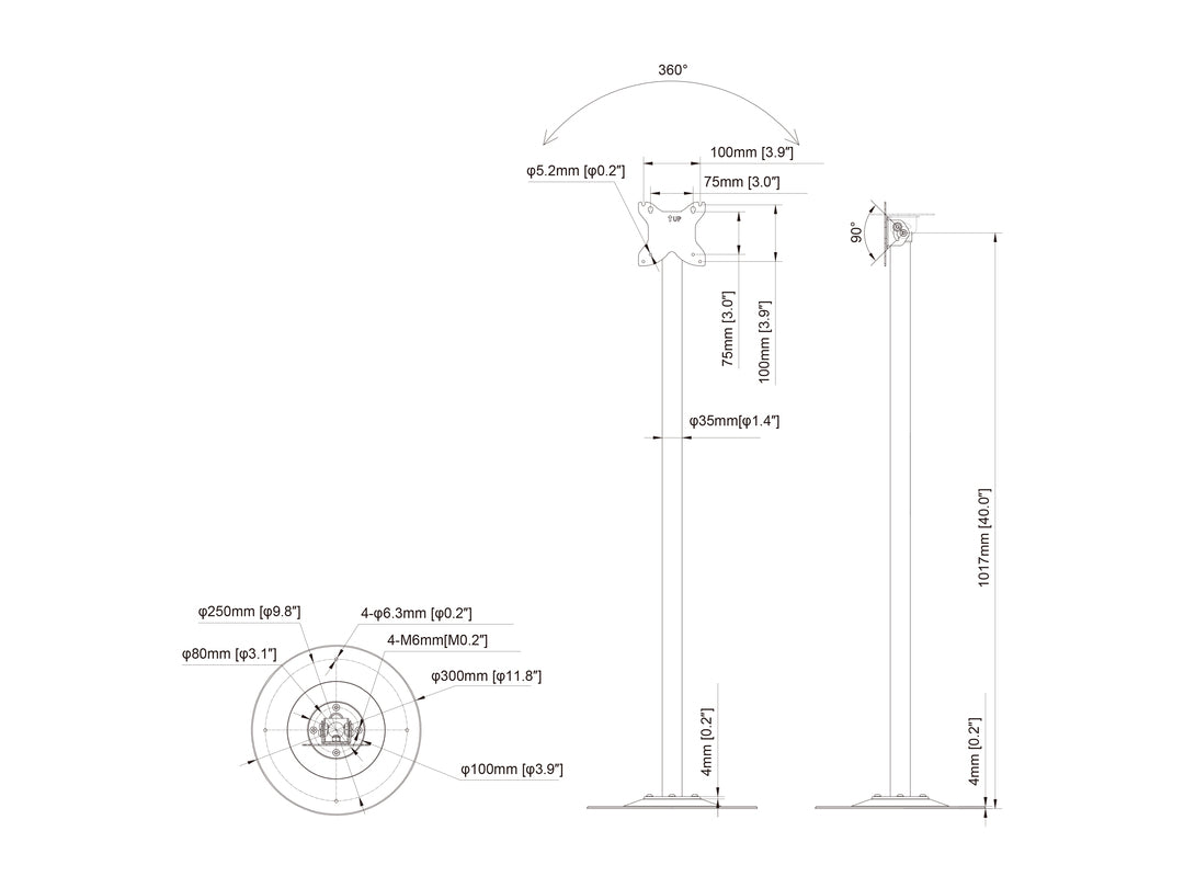 Multibrackets M Pro Series Single Pole Floorstands