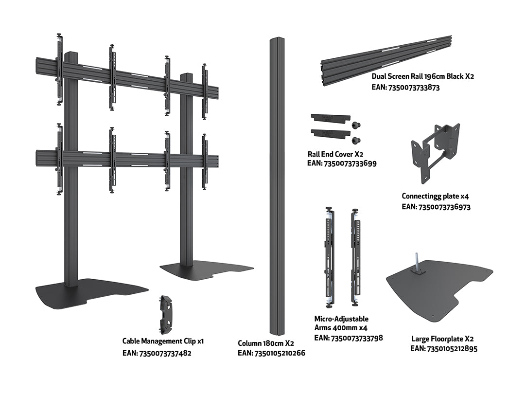 Multibrackets MBF2x2U M Pro Series Video Wall Stand - (32"-65") Floor Stand Multibrackets