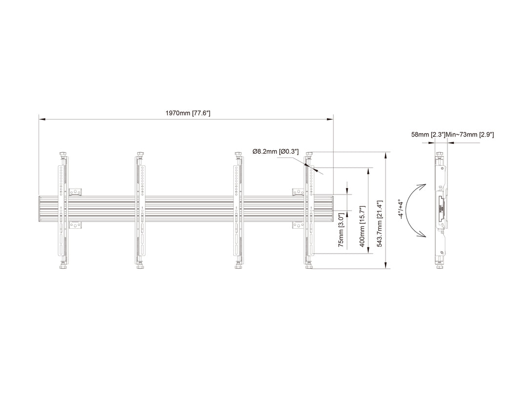 Multibrackets MBW2U Micro Adjustable M Wallmount Pro - (32"-65") Wall Mount Bracket Multibrackets