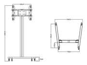 Multibrackets MB0636 32"-65" M 180 Silver Mobile Display Trolley Mobile Trolley Multibrackets