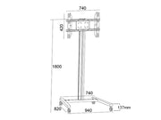 Multibrackets MB0643 32"-65" M 180 Black Mobile Display Trolley Mobile Trolley Multibrackets