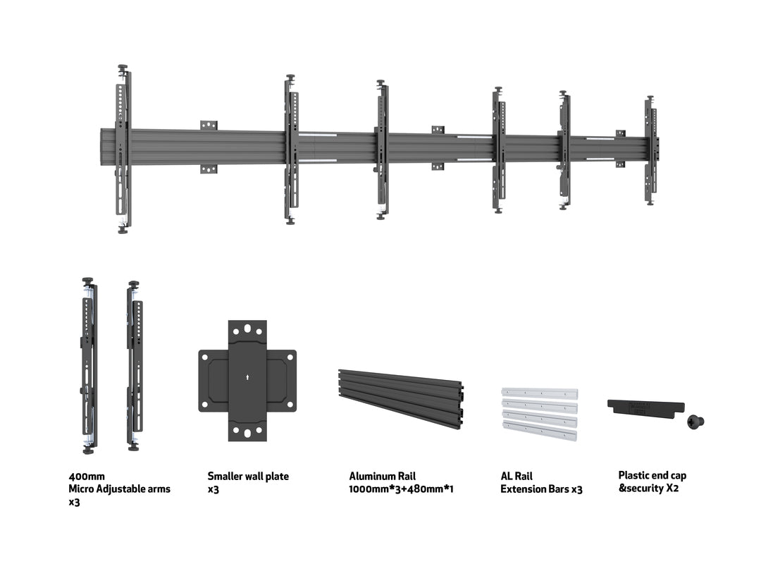 Multibrackets MBW3U Micro Adjustable M Wallmount Pro - (32"-75") Wall Mount Bracket Multibrackets